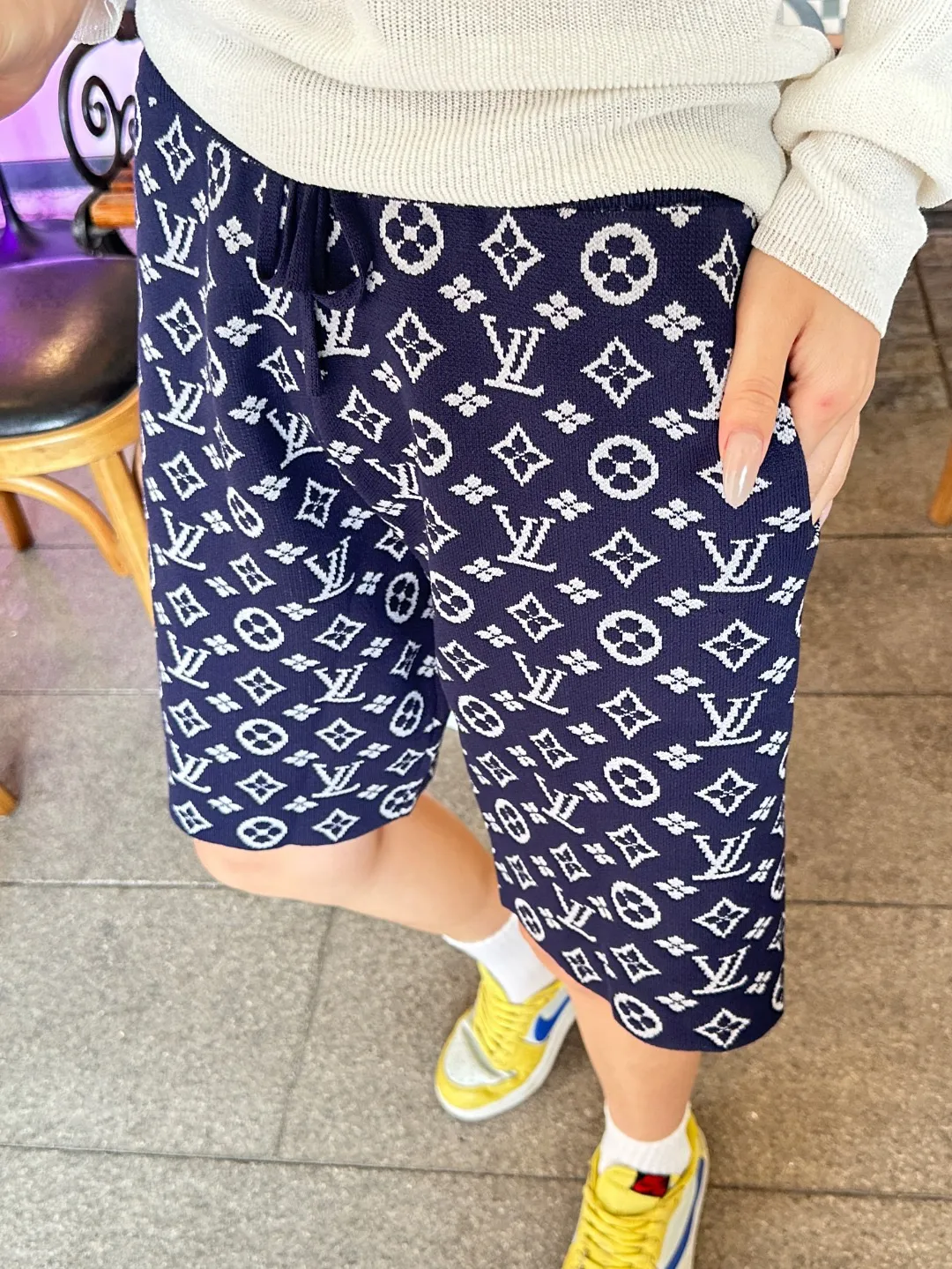 Louis Vuitton/Louis Vuitton full-frame old flower jacquard knitted shorts
